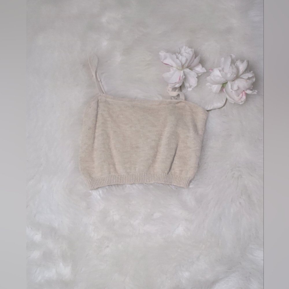 Arizona  Cream Knit Crop Top Size S